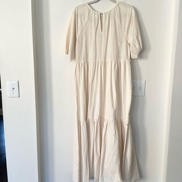 A Piece Apart Cream Perforated Tiered Maxi Dress 0 - Picture 6 of 11